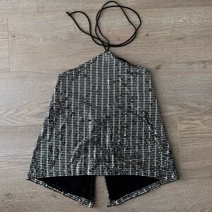 Zara Black and Silver Sequin Halter